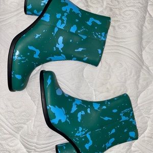 CAMPER Kiara leather ankle boots  size 37 /7 green multi NEW NWOB